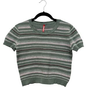 UNIONBAY Green and Pink Striped Sweater